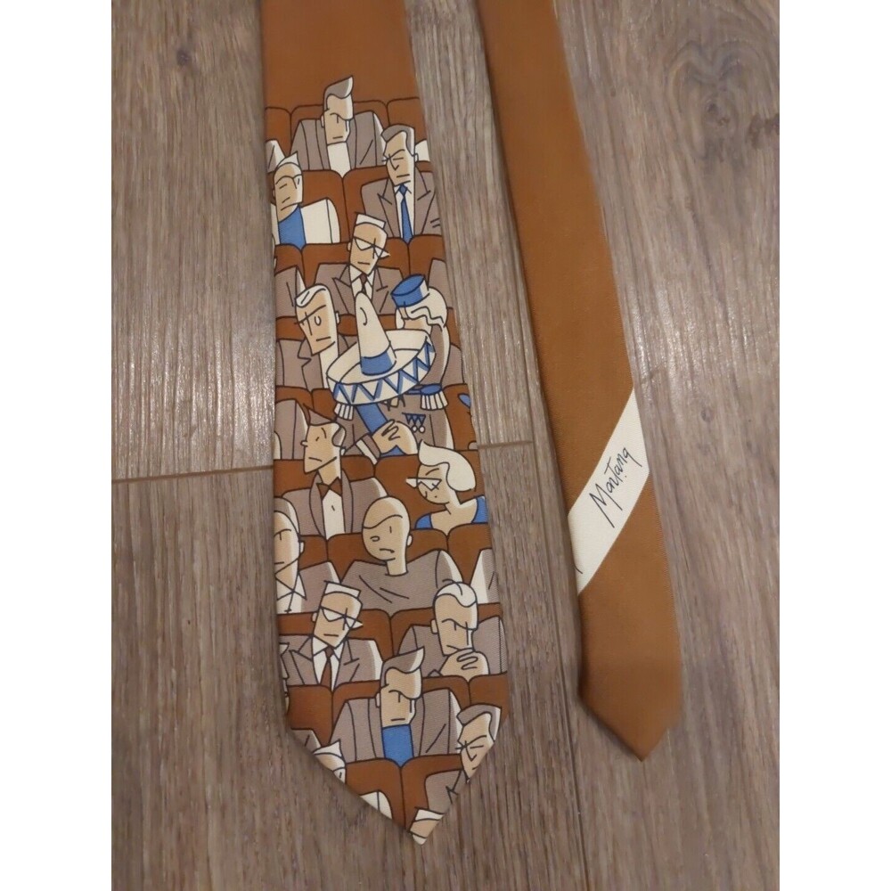 Vintage Claude Montana Brown Silk Tie